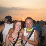 Hugs with the sis on her very first Glasto but not the last.